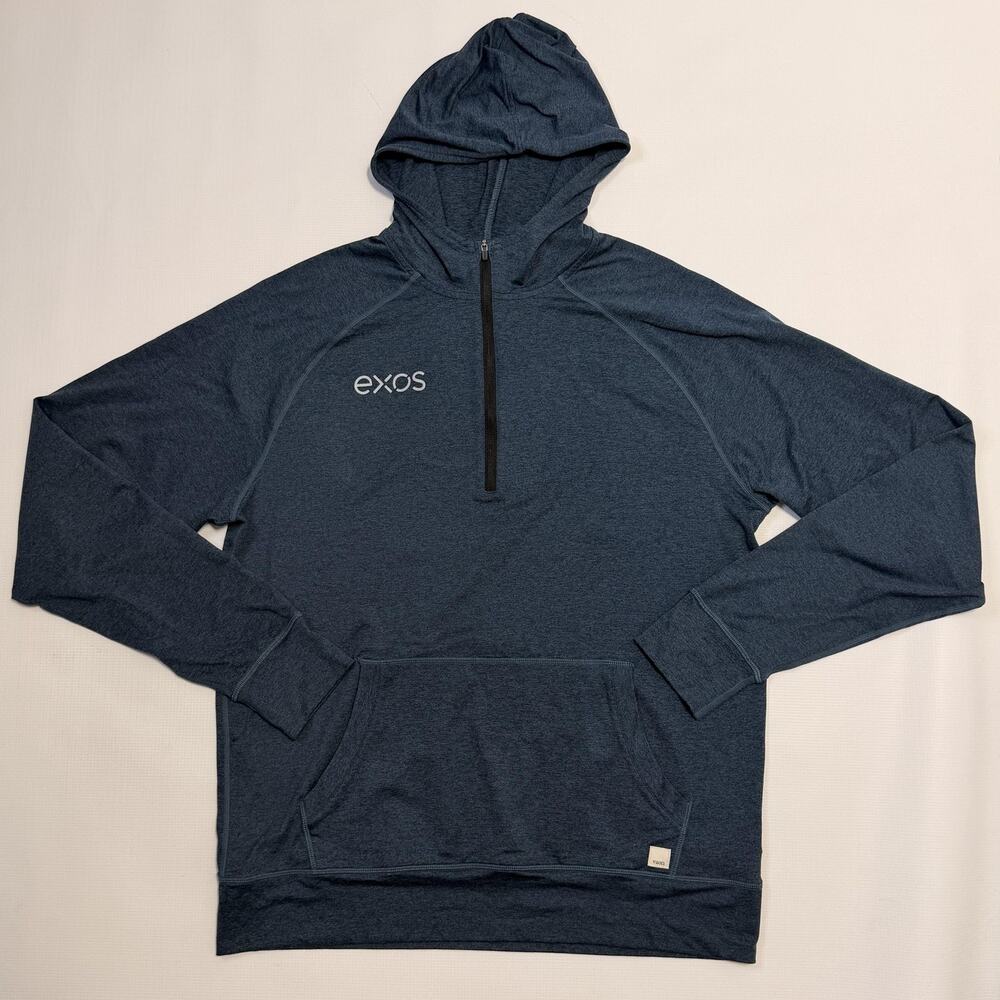 Vuori Hoodie Mens Large Blue Exos 1/4 Zip Lightweight Pullover Sweatshirt V244
